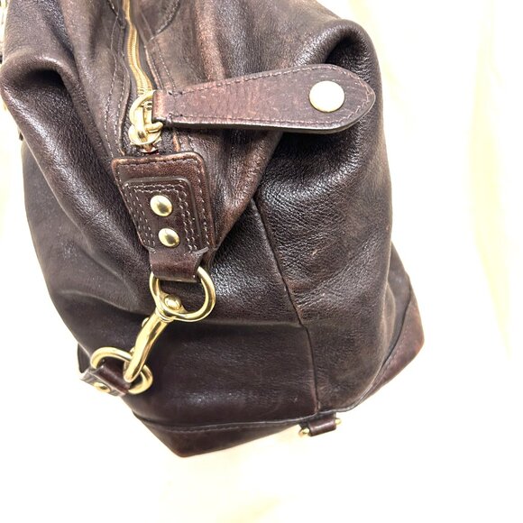 Coach Madison Sabrina Satchel Bag purse Brown Leather - Picture 9 of 12